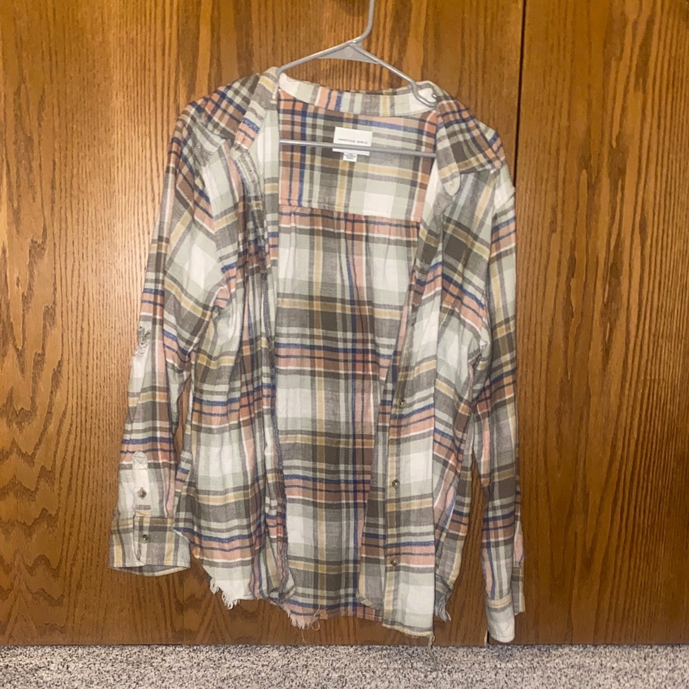 American Eagle Outfitters Plaid Button Down Shirt - Multicolor